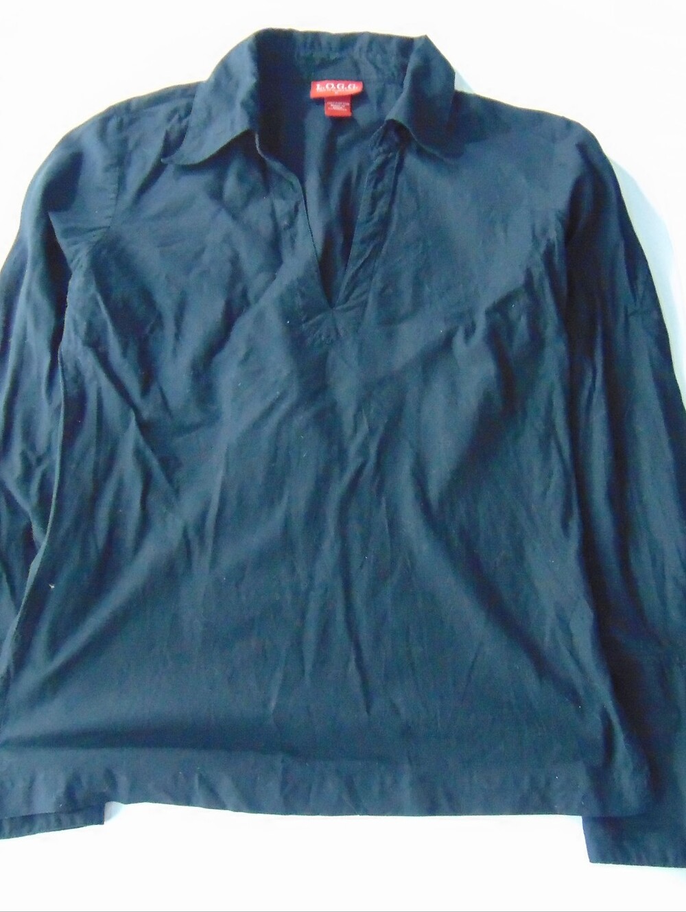 L.O.G.G. By H&M Black Long Sleeve Pullover Blouse